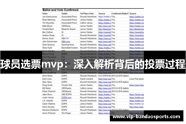 球员选票mvp：深入解析背后的投票过程